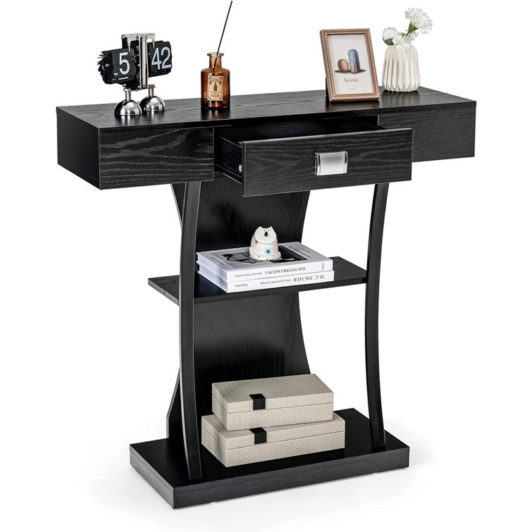 Console table with pull hot sale out shelf